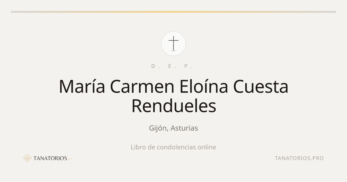 Memorial de María Carmen Eloína Cuesta Rendueles