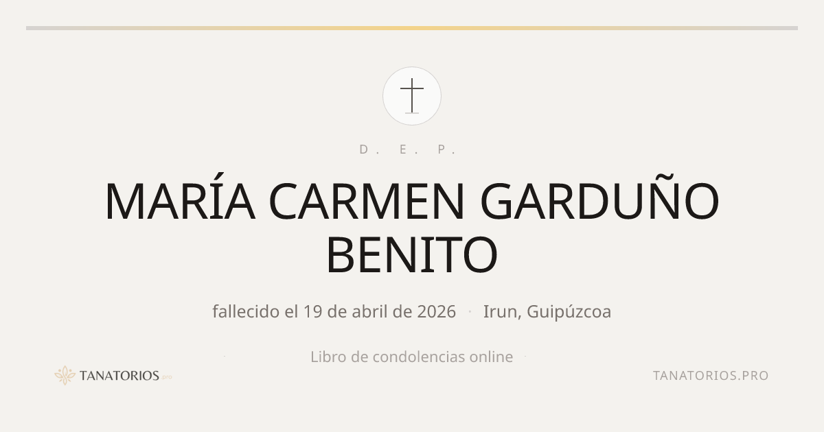 Memorial de MARÍA CARMEN GARDUÑO BENITO