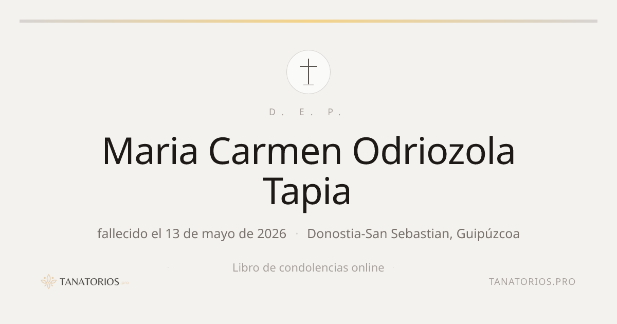 Memorial de Maria Carmen Odriozola Tapia