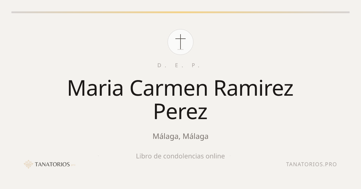 Memorial de Maria Carmen Ramirez Perez