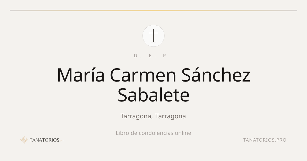 Memorial de María Carmen Sánchez Sabalete