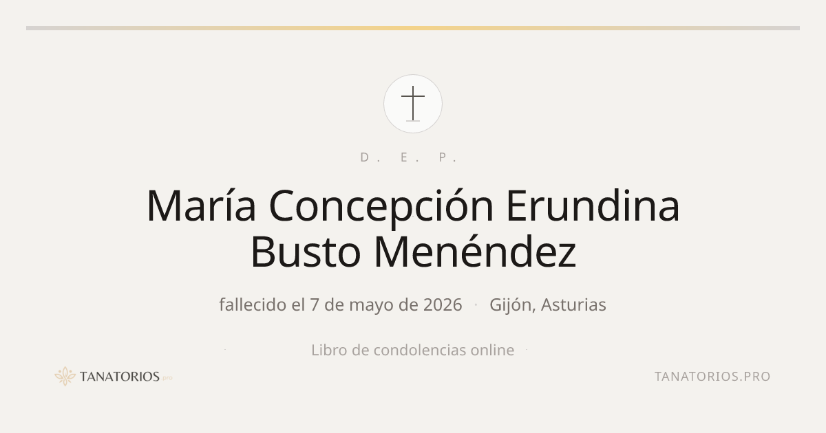 Memorial de María Concepción Erundina Busto Menéndez