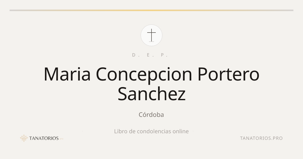 Memorial de Maria Concepcion Portero Sanchez