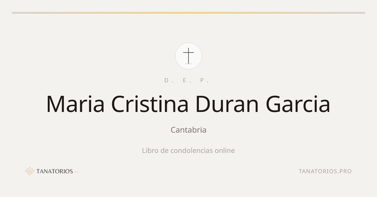 Memorial de Maria Cristina Duran Garcia