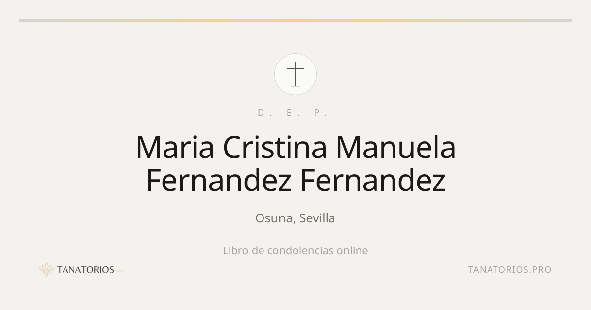 Memorial de Maria Cristina Manuela Fernandez Fernandez