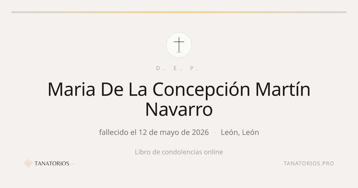 Memorial de Maria De La Concepción Martín Navarro