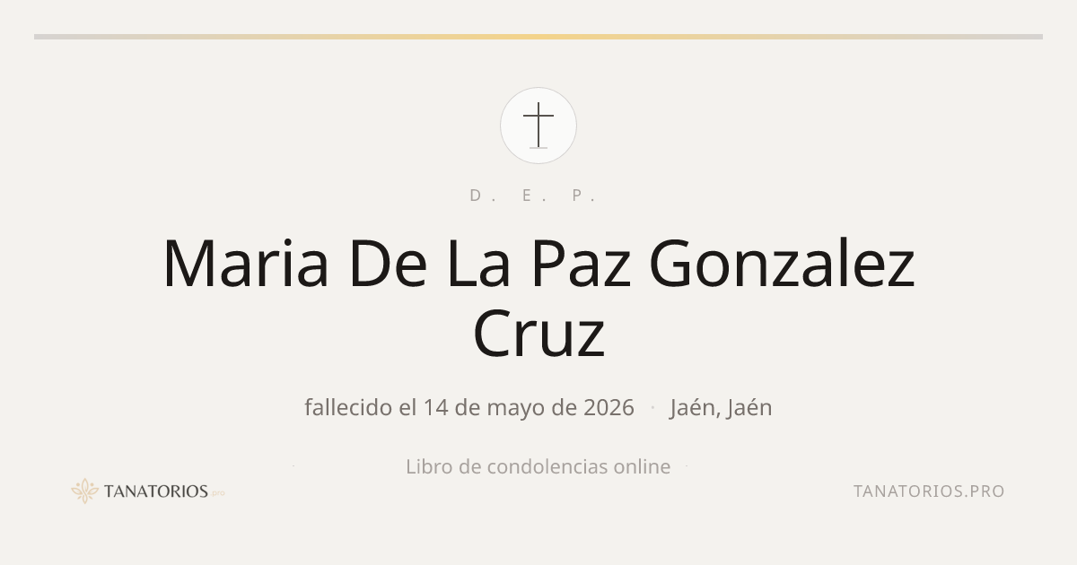 Memorial de Maria De La Paz Gonzalez Cruz