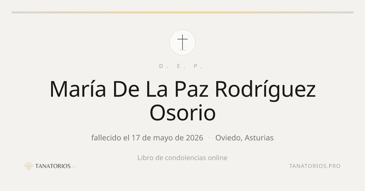 Memorial de María De La Paz Rodríguez Osorio
