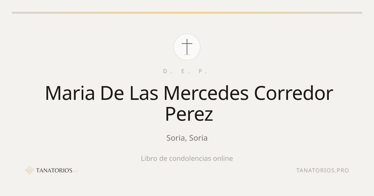 Memorial de Maria De Las Mercedes Corredor Perez