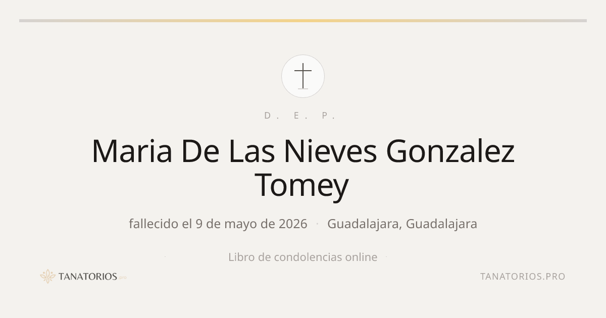 Memorial de Maria De Las Nieves Gonzalez Tomey