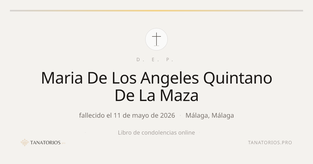Memorial de Maria De Los Angeles Quintano De La Maza