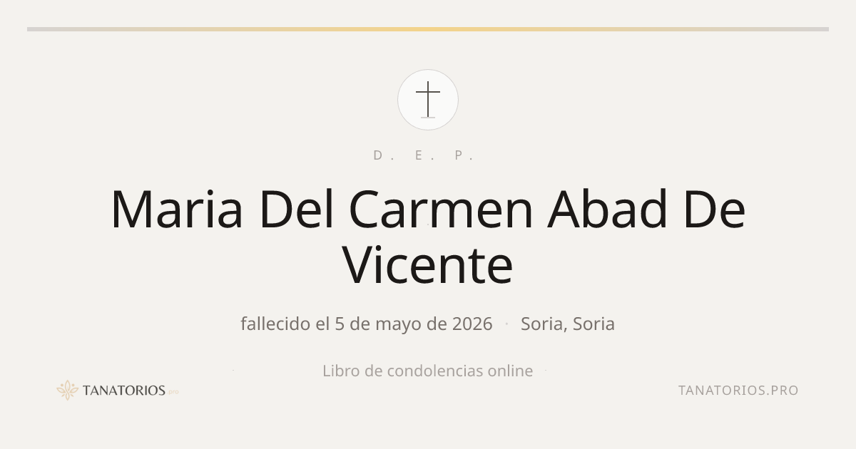 Memorial de Maria Del Carmen Abad De Vicente