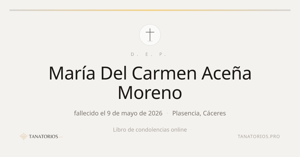 Memorial de María Del Carmen Aceña Moreno