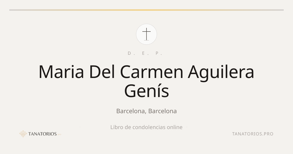 Memorial de Maria Del Carmen Aguilera Genís