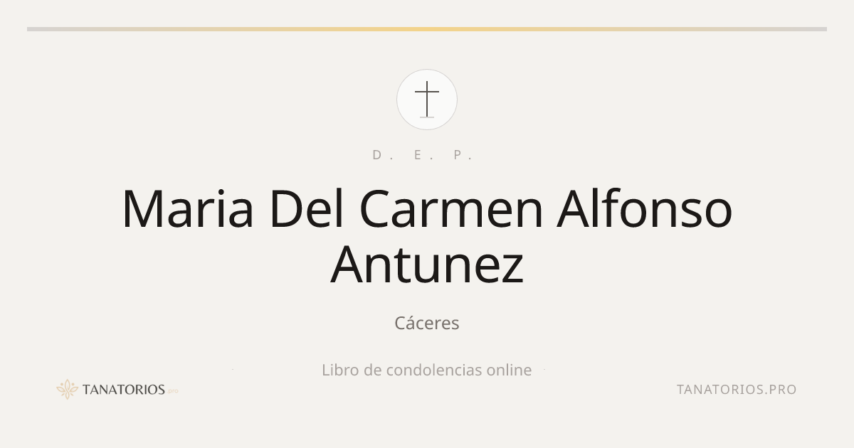 Memorial de Maria Del Carmen Alfonso Antunez