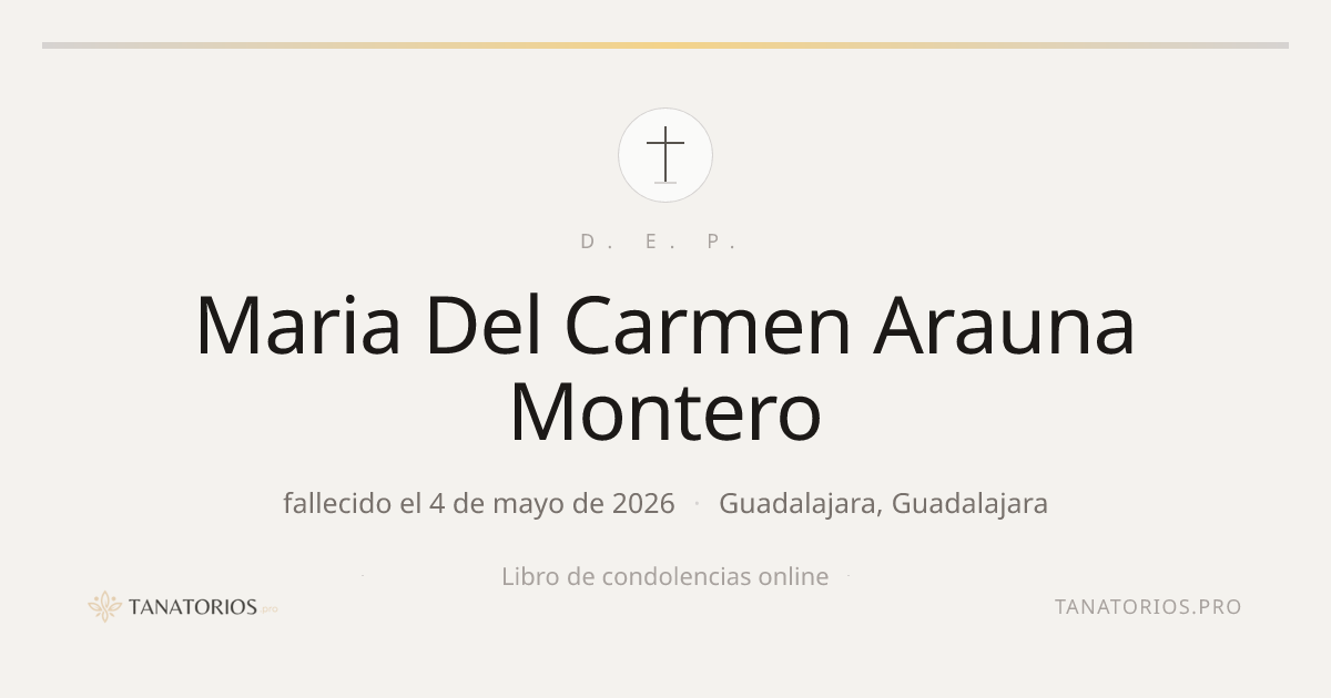 Memorial de Maria Del Carmen Arauna Montero