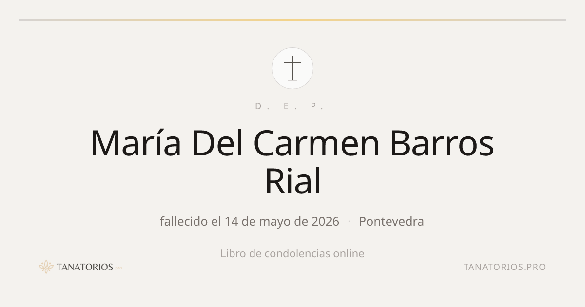Memorial de María Del Carmen Barros Rial
