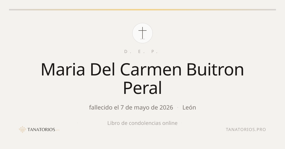 Memorial de Maria Del Carmen Buitron Peral