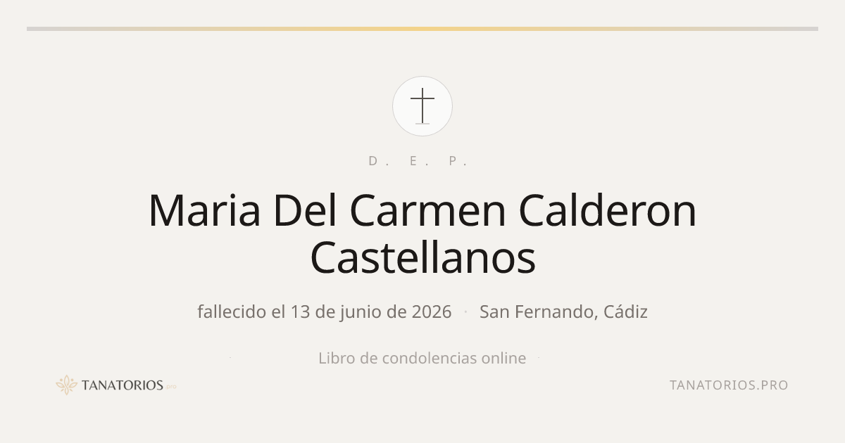 Memorial de Maria Del Carmen Calderon Castellanos