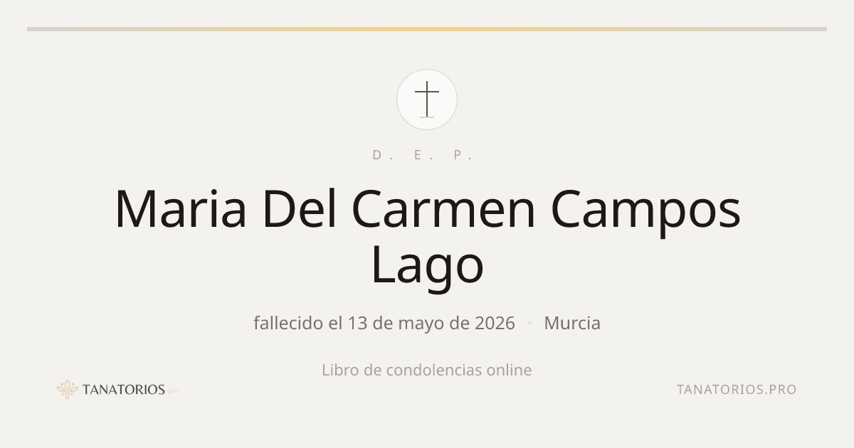 Memorial de Maria Del Carmen Campos Lago