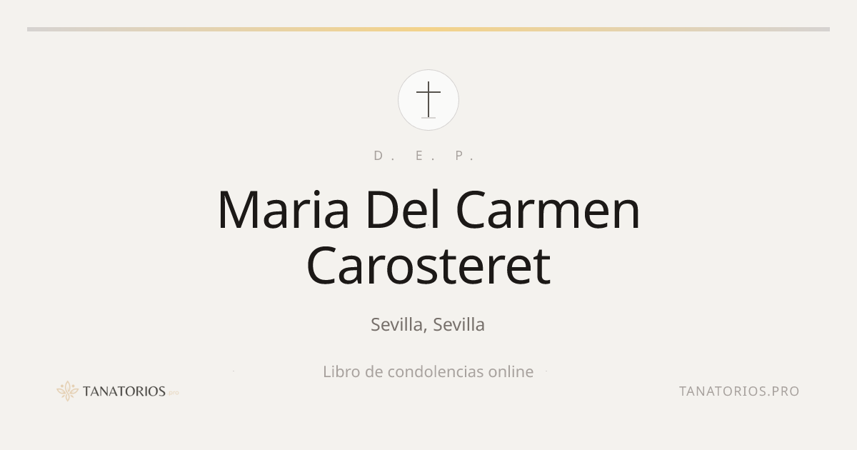 Memorial de Maria Del Carmen Carosteret