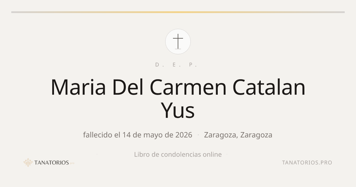 Memorial de Maria Del Carmen Catalan Yus