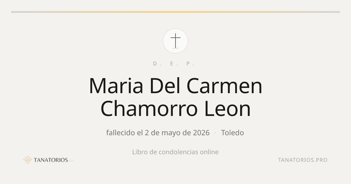 Memorial de Maria Del Carmen Chamorro Leon