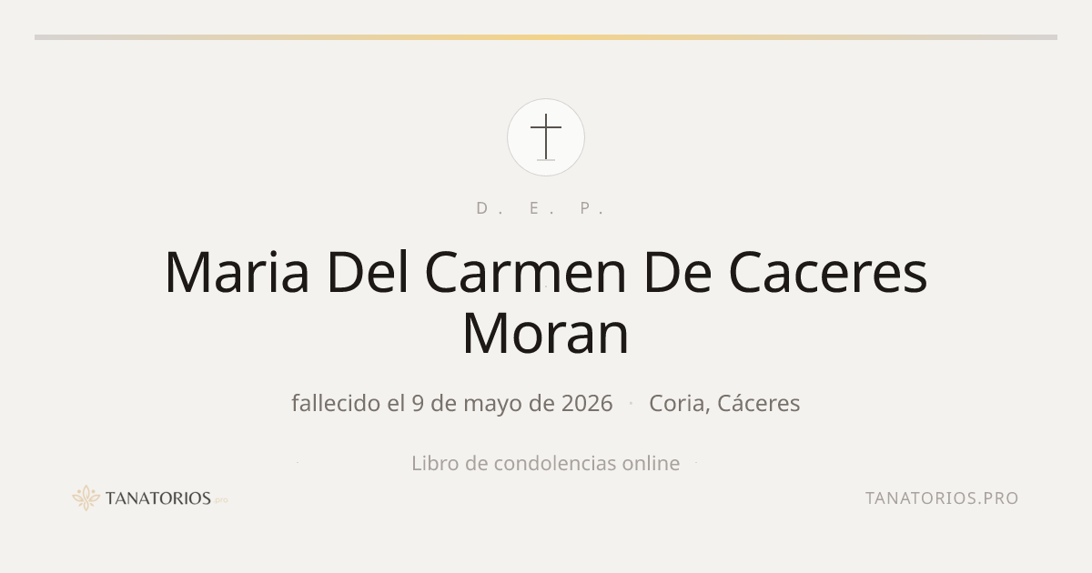 Memorial de Maria Del Carmen De Caceres Moran