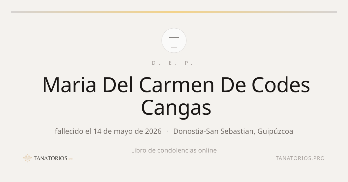 Memorial de Maria Del Carmen De Codes Cangas