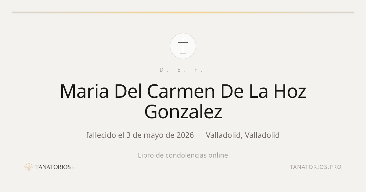 Memorial de Maria Del Carmen De La Hoz Gonzalez