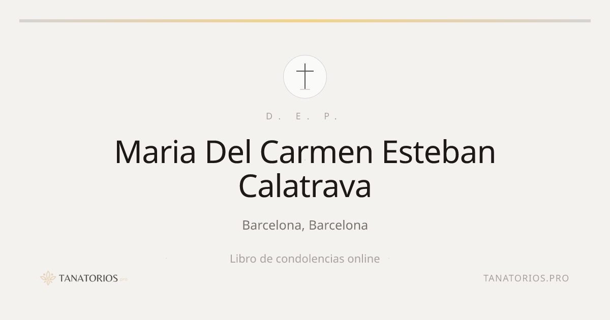 Memorial de Maria Del Carmen Esteban Calatrava