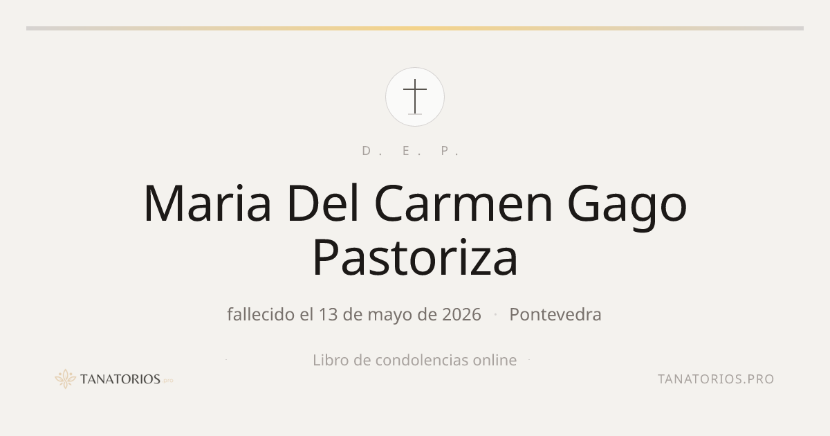 Memorial de Maria Del Carmen Gago Pastoriza