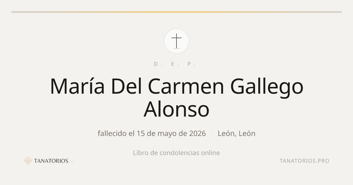 Memorial de María Del Carmen Gallego Alonso