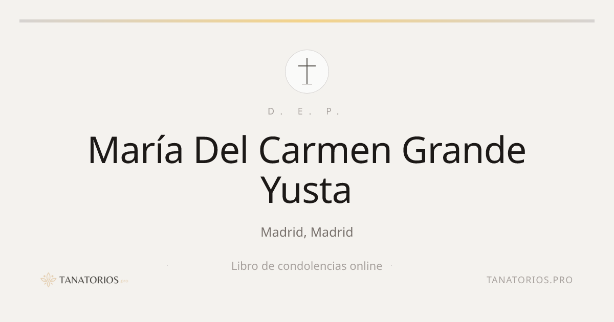 Memorial de María Del Carmen Grande Yusta
