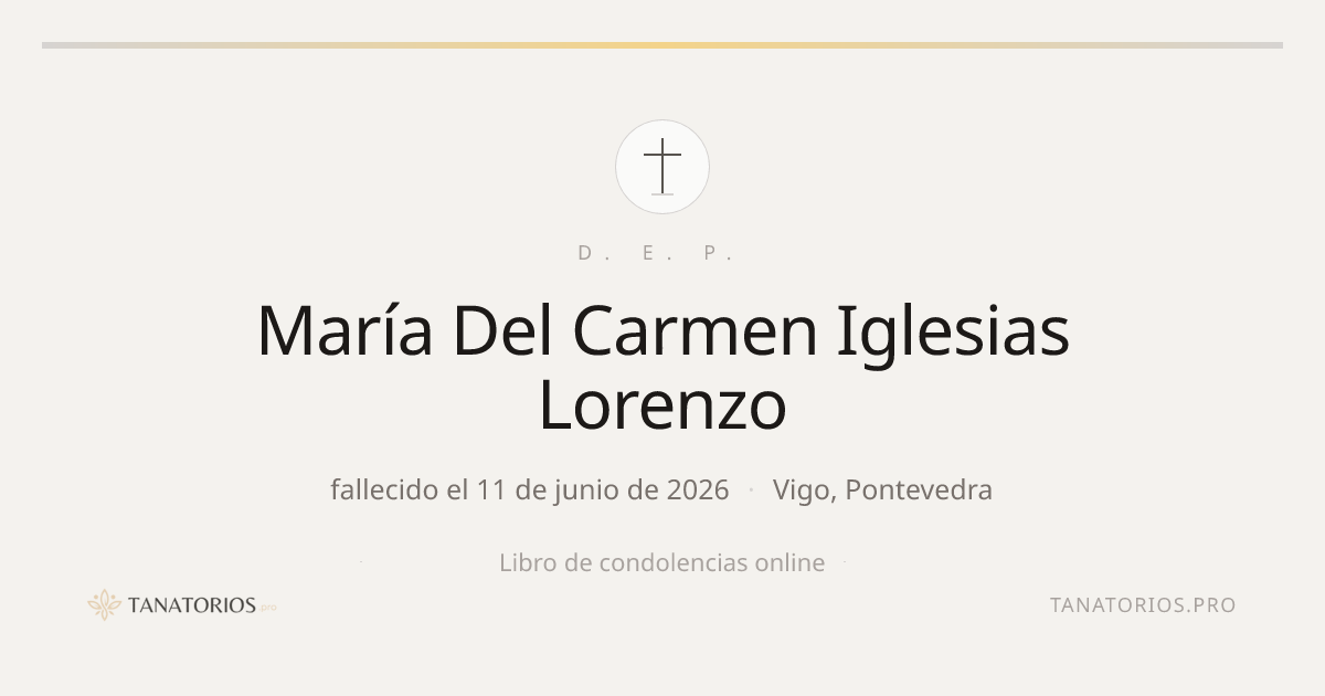 Memorial de María Del Carmen Iglesias Lorenzo