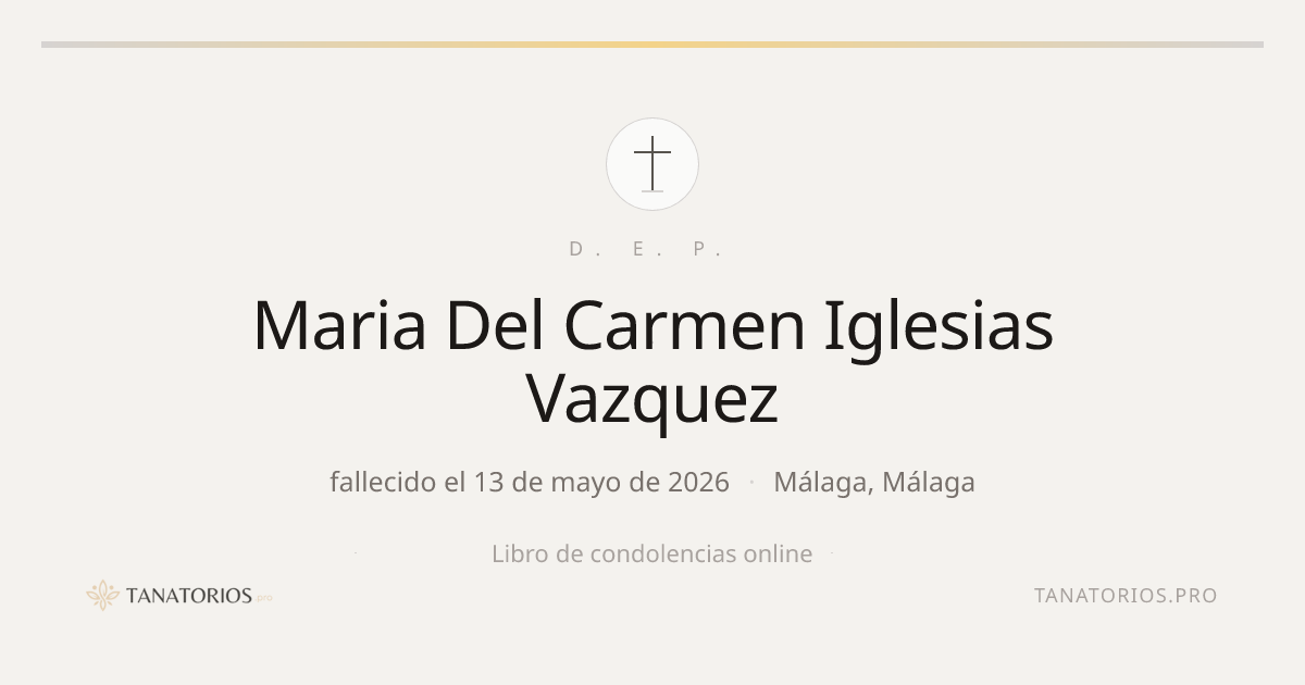 Memorial de Maria Del Carmen Iglesias Vazquez