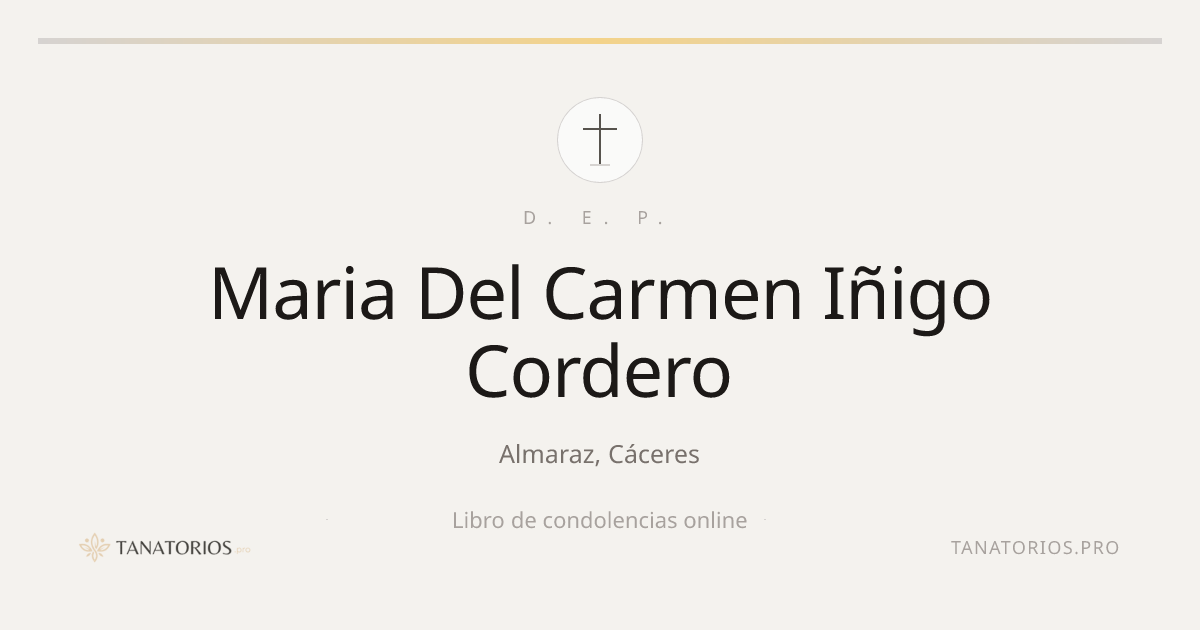 Memorial de Maria Del Carmen Iñigo Cordero
