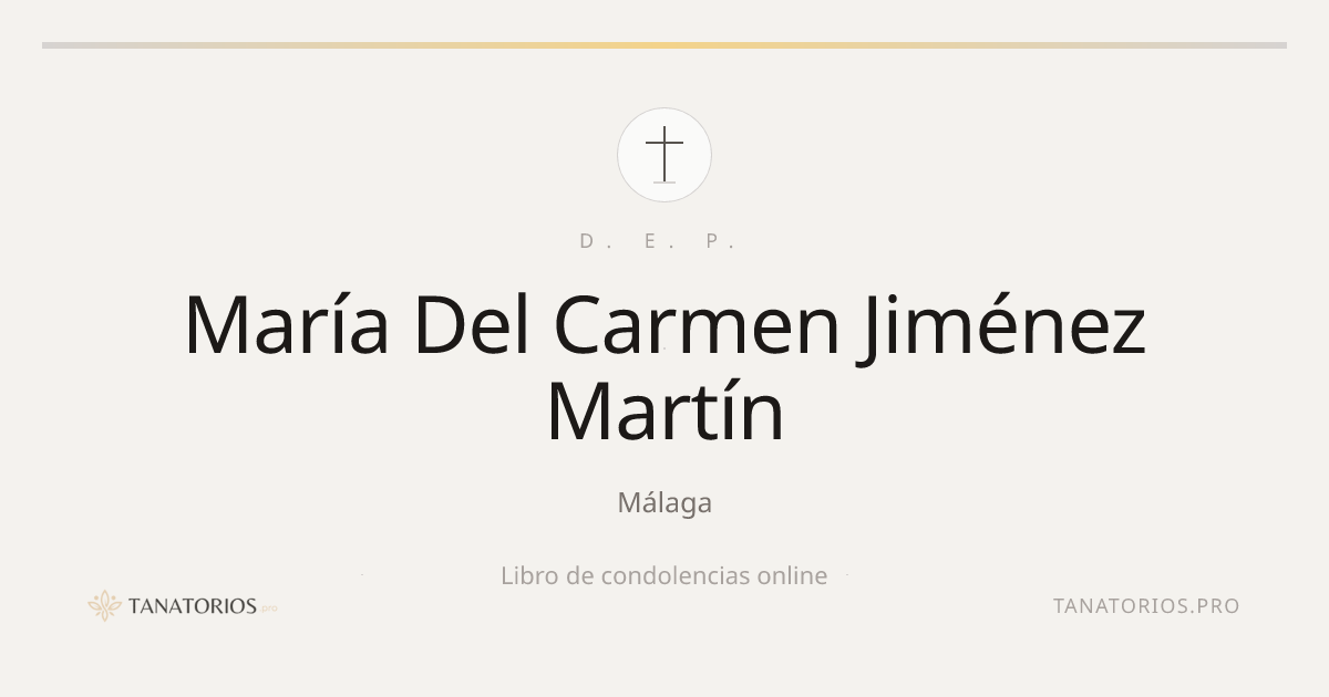 Memorial de María Del Carmen Jiménez Martín
