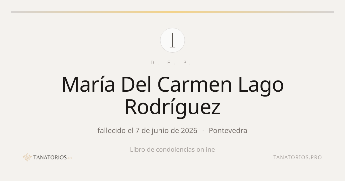 Memorial de María Del Carmen Lago Rodríguez