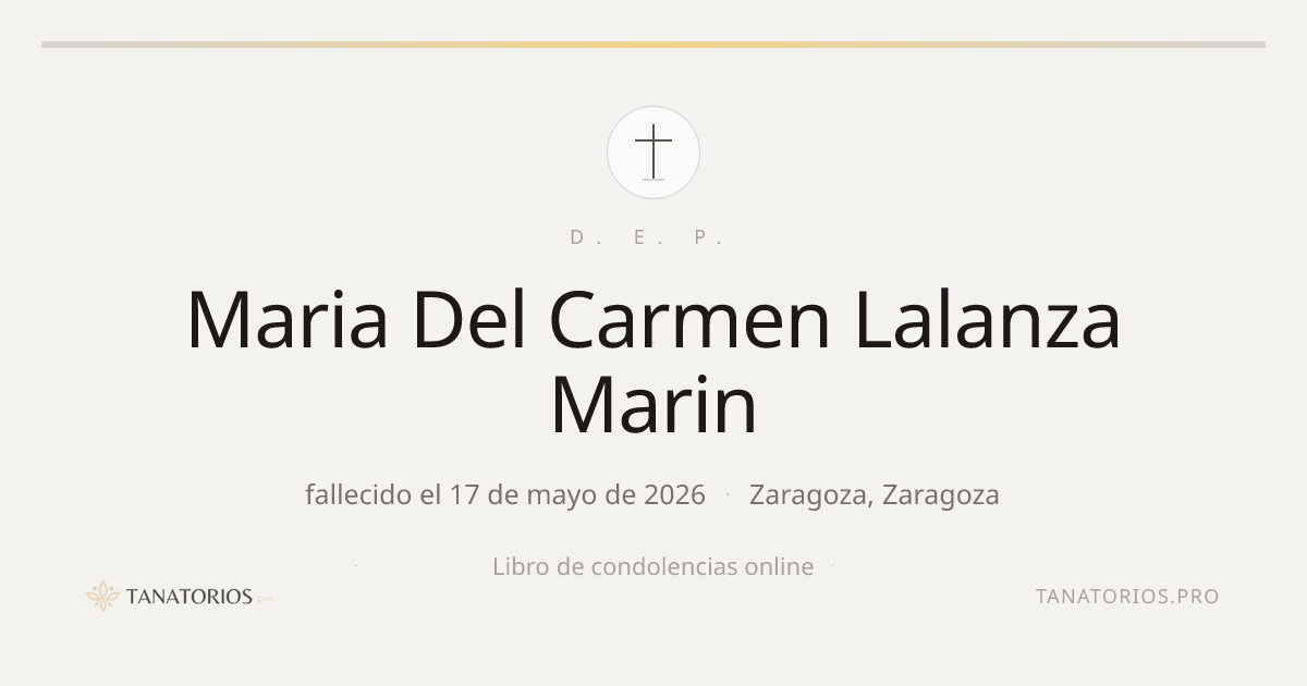 Memorial de Maria Del Carmen Lalanza Marin