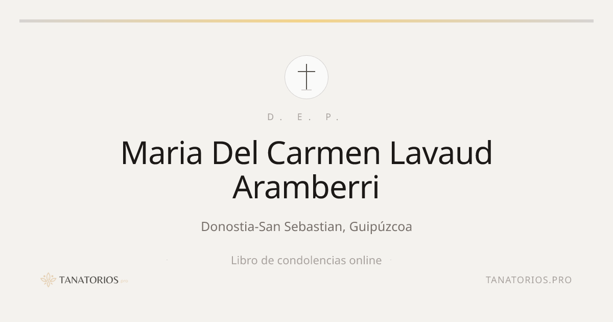 Memorial de Maria Del Carmen Lavaud Aramberri