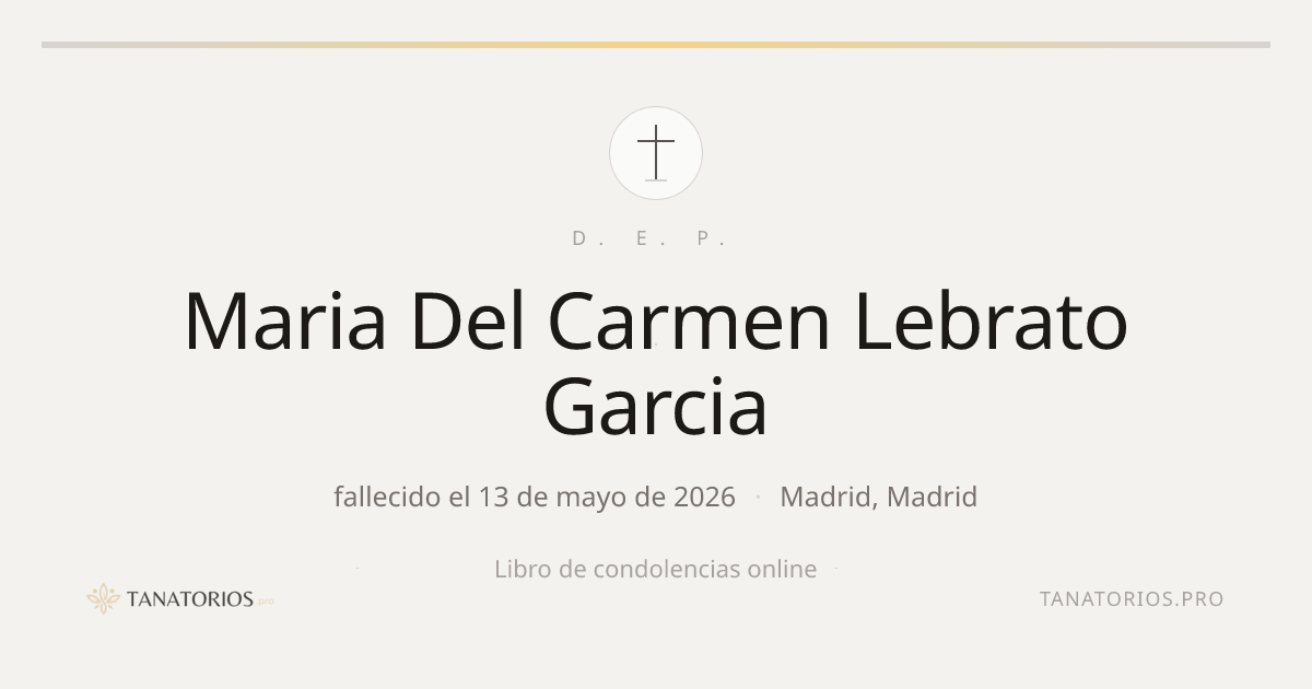 Memorial de Maria Del Carmen Lebrato Garcia