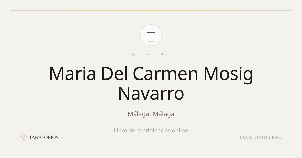 Memorial de Maria Del Carmen Mosig Navarro