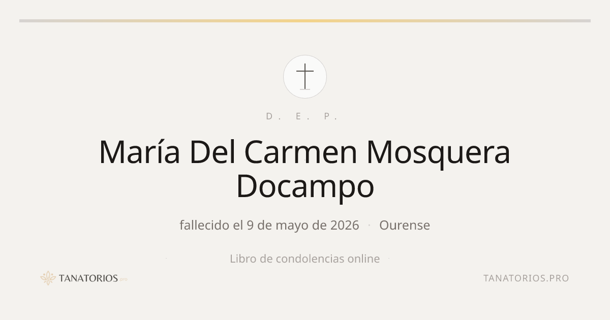Memorial de María Del Carmen Mosquera Docampo