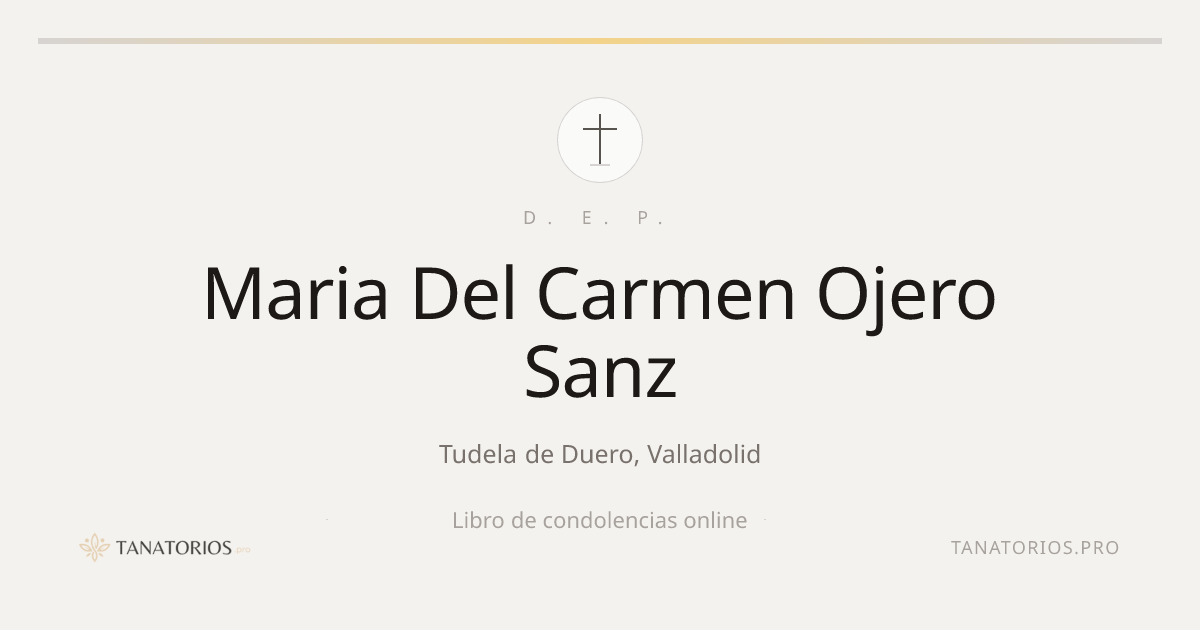 Memorial de Maria Del Carmen Ojero Sanz