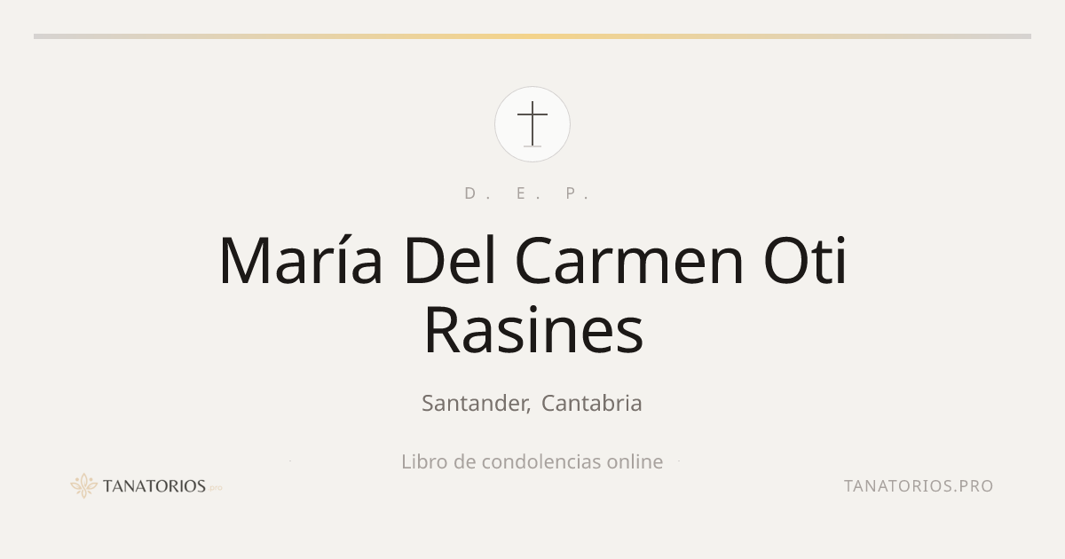 Memorial de María Del Carmen Oti Rasines