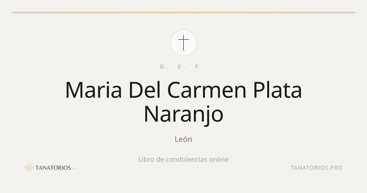 Memorial de Maria Del Carmen Plata Naranjo