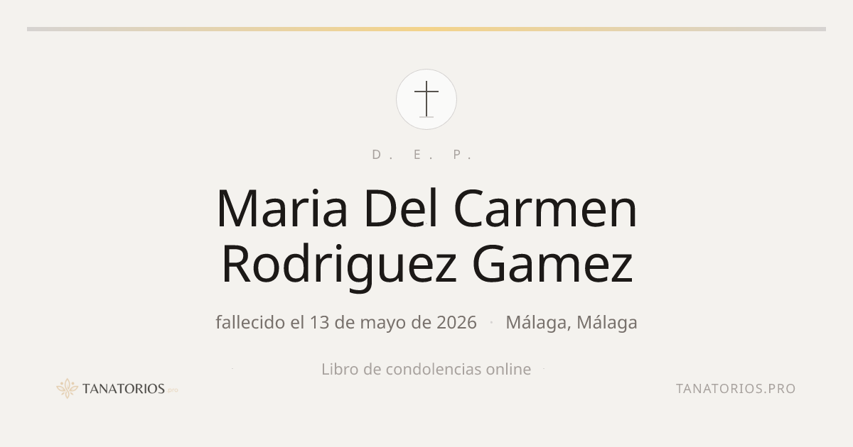 Memorial de Maria Del Carmen Rodriguez Gamez
