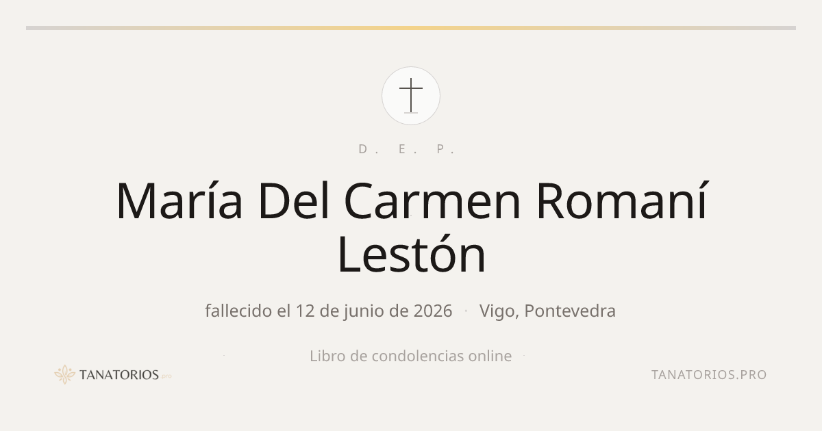 Memorial de María Del Carmen Romaní Lestón