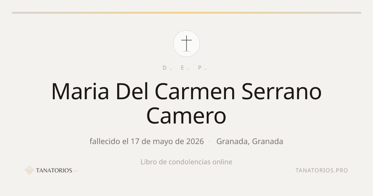 Memorial de Maria Del Carmen Serrano Camero